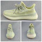 Yeezy 350 V2 Knit Sneakers in Pale Yellow and Gray