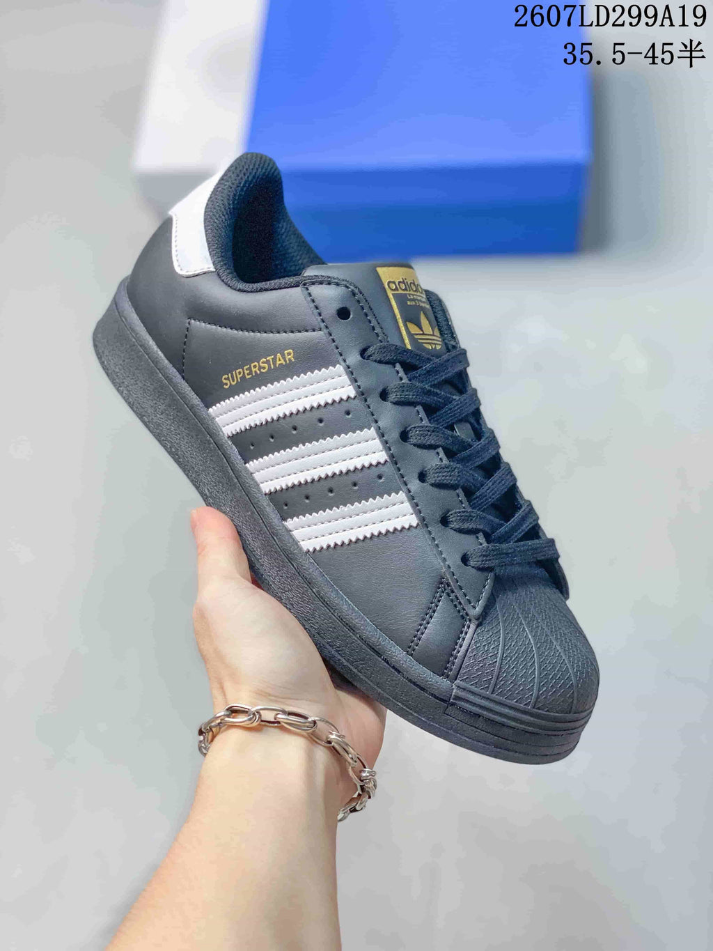 adidas Superstar Shell-Toe Sneakers Black White 2607LD299A19