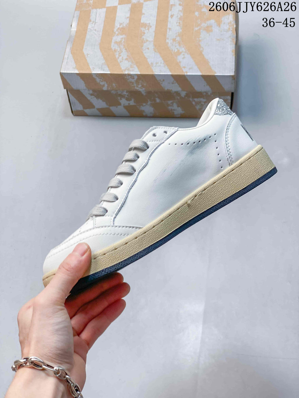 Golden Goose Superstar White Silver Star Sneakers 2606TJY626A26