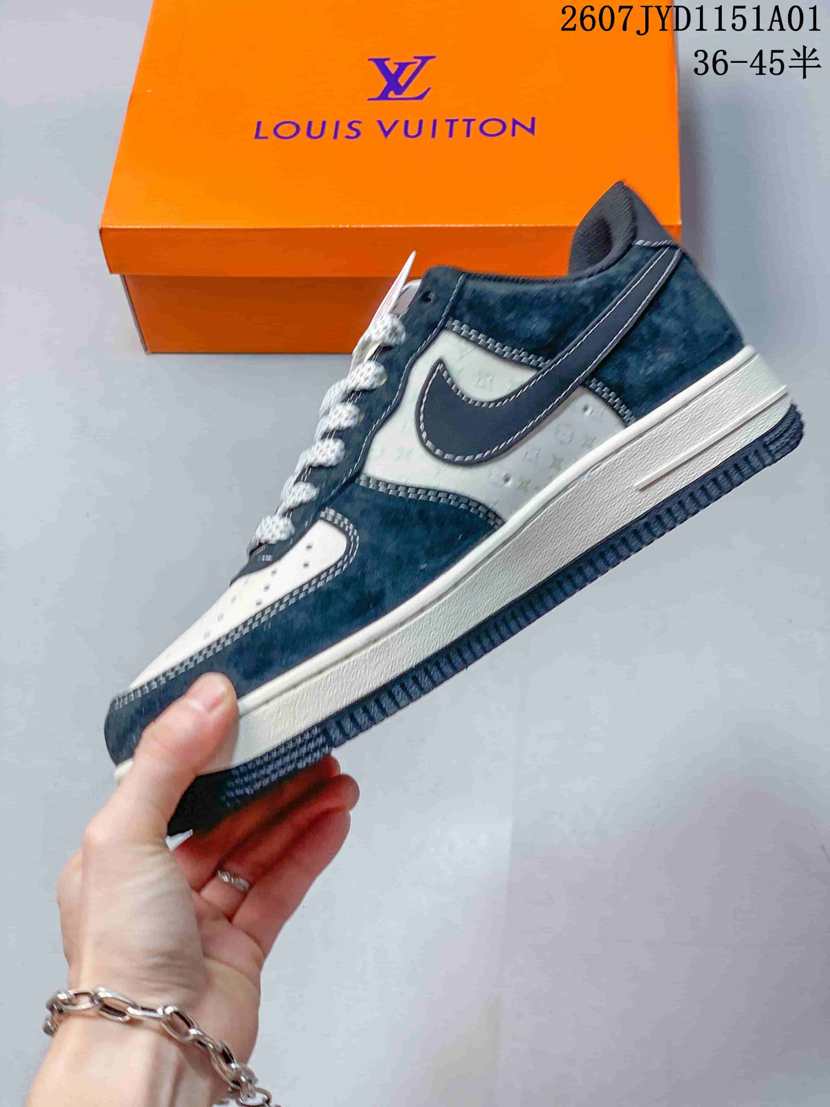 Nike Air Force 1 ’07 Low-Style Sneakers in Navy and Cream
