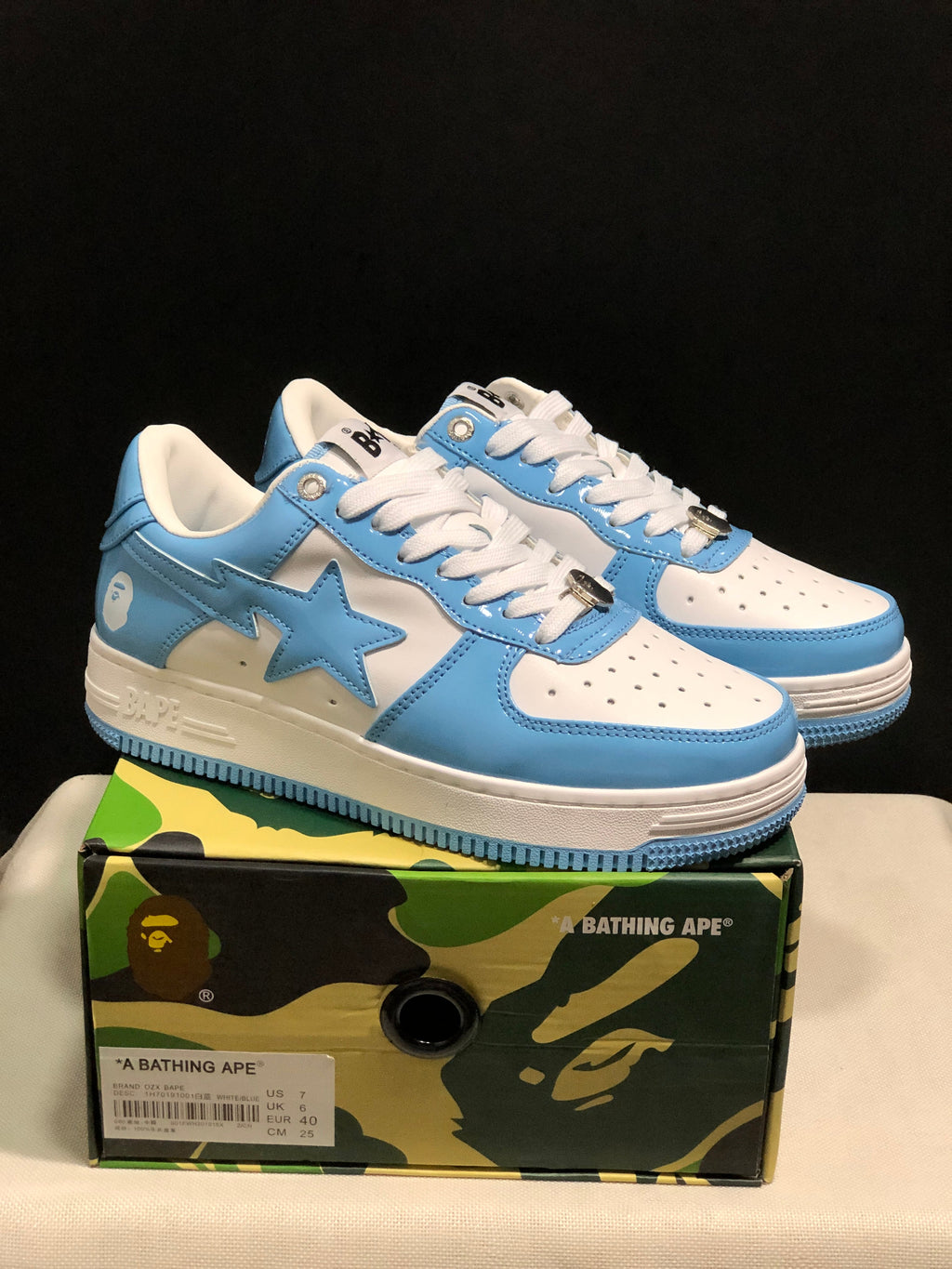 BAPE STA Low-Top Sneakers Blue and White