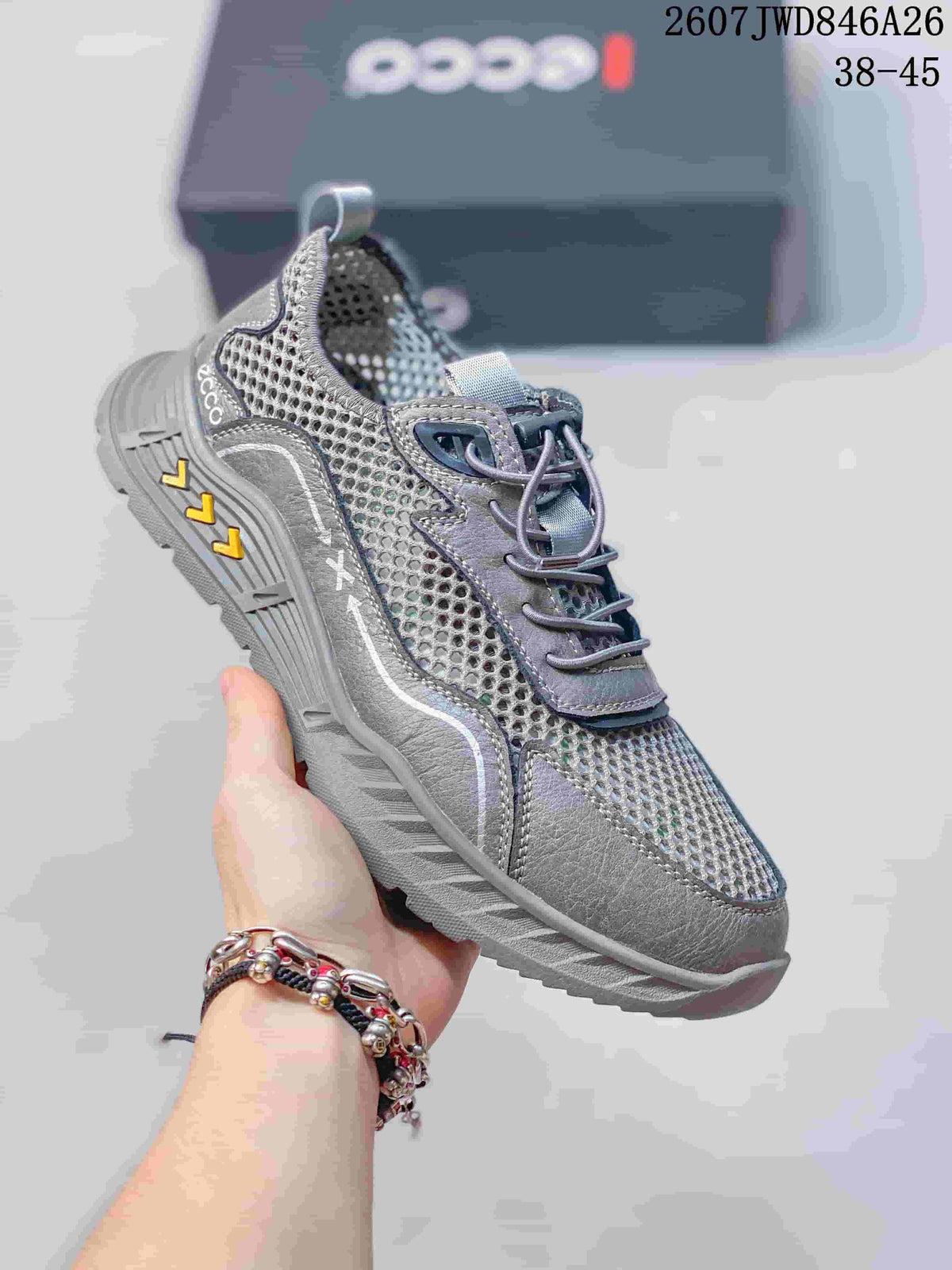 ECCO 2607JWD846A26 Men's Grey Mesh Sneakers