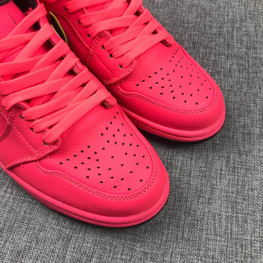 Air Jordan 1 Mid Sneakers Pink Black Volt AQ9131-600