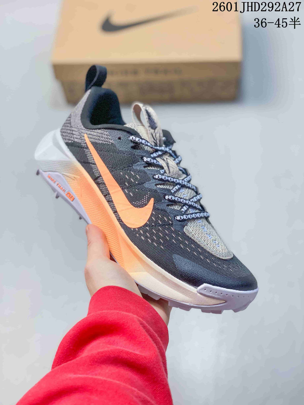 Nike ReactX Pegasus Trail 6 Trail Running Shoes – Gray/Orange