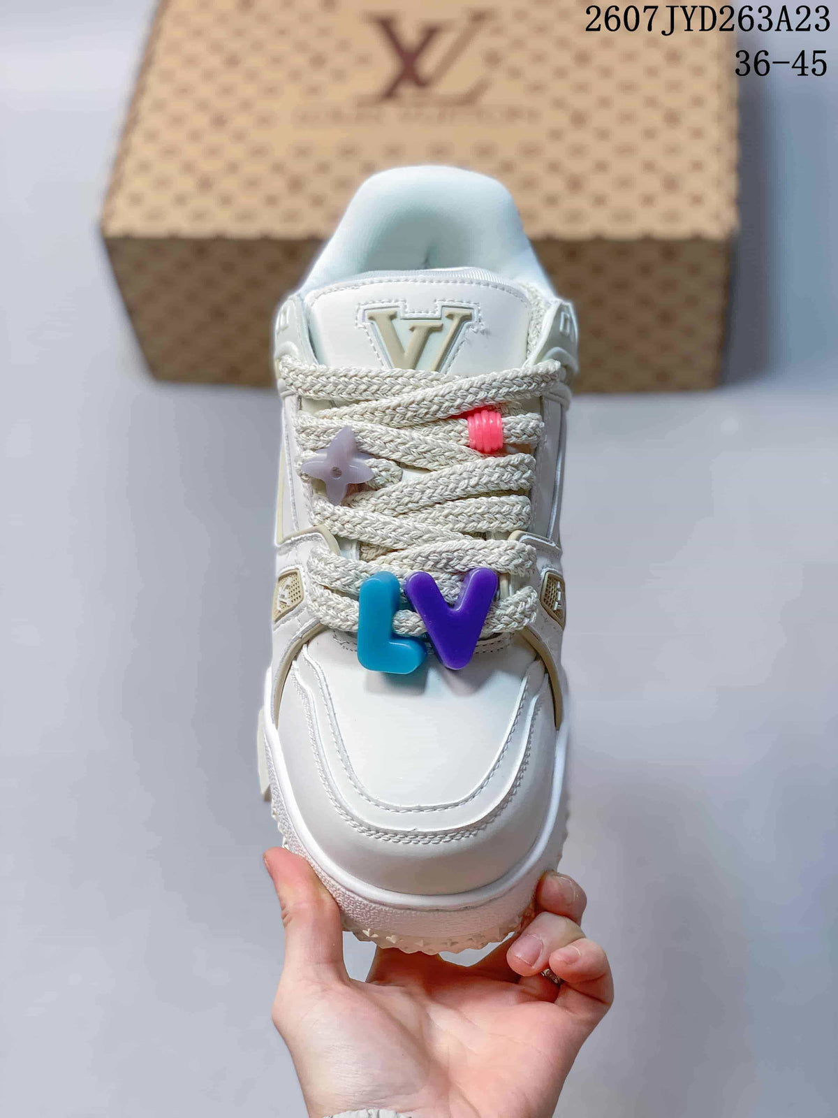 Louis Vuitton Trainer Maxi Low-Top Sneakers White 712530URY