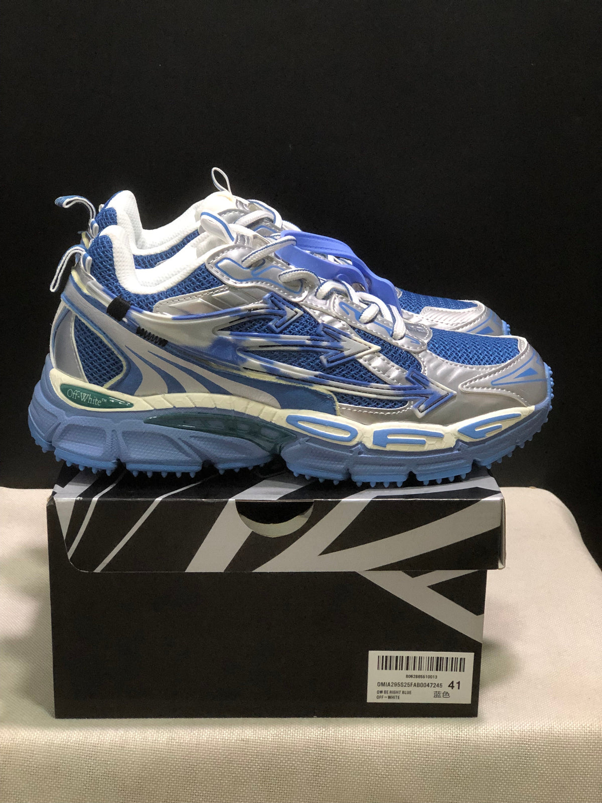 Off-White Be Right Back Sneakers Blue White Silver