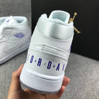 Air Jordan 1 Mid White Sneakers with Translucent Outsole
