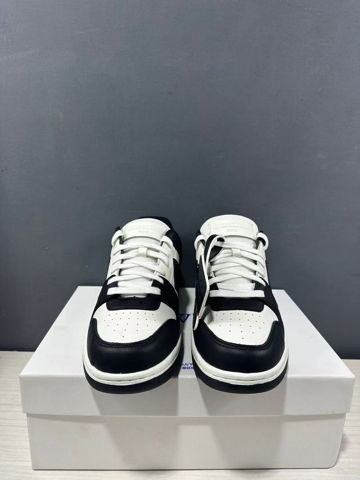 Off-White Out Of Office Low-Top Sneakers Black White OMAI89C99LEA0070110