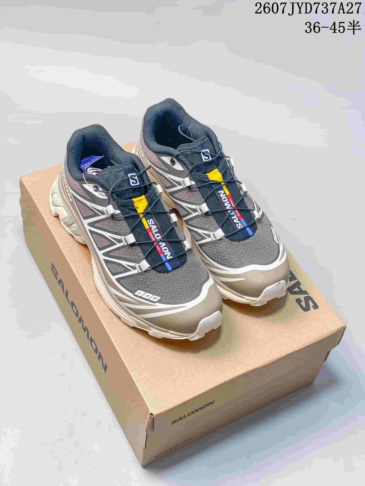 Salomon XT-6 GTX Trail Sneakers Gray Taupe Navy