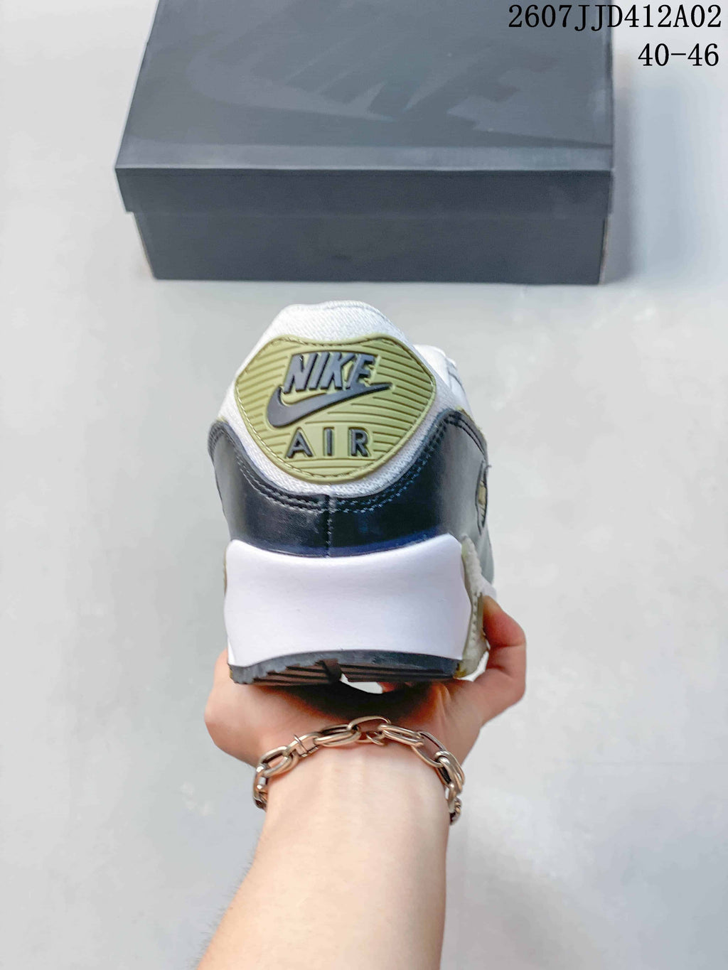 Nike Air Max 90 Retro Sneakers in White and Olive