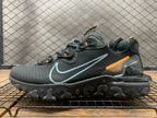 Nike React Vision Black Orange Blue Grid Sneakers