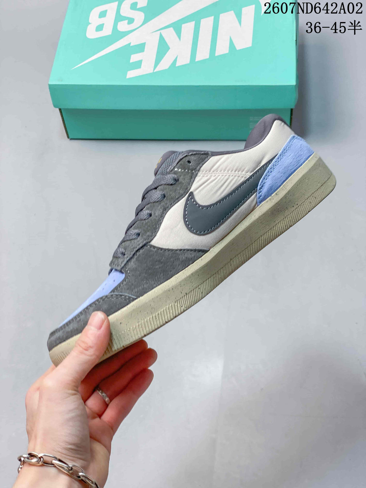 Nike SB Force 58 Low-Top Skate Shoes in Gray and Blue