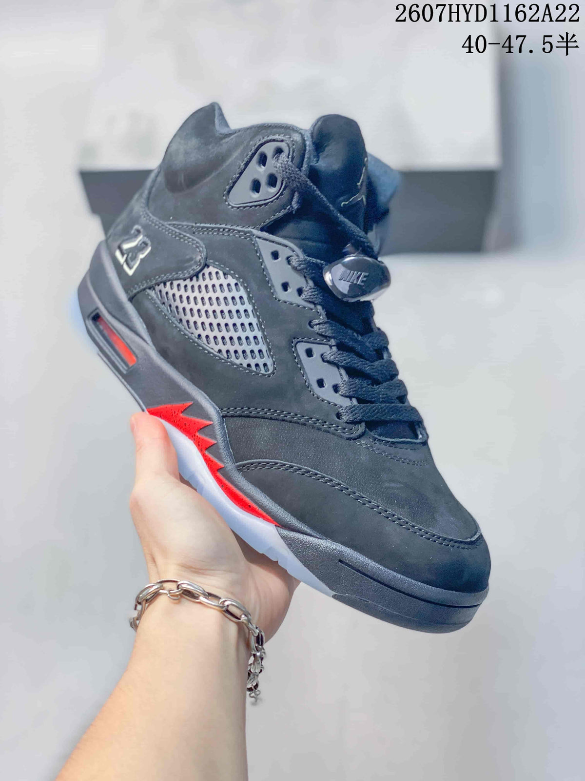 Nike Air Jordan 5 Retro High-Top Sneakers Black Red