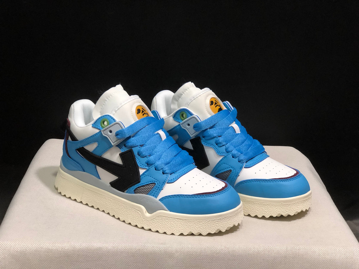 Off-White Blue and White Low-Top Sneakers