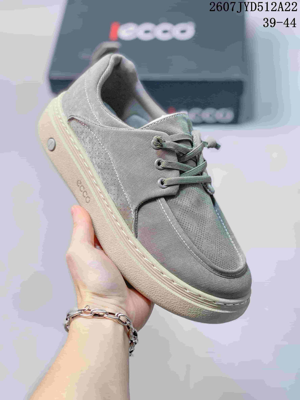 ECCO 2607JYD512A22 Gray Lace-Up Outdoor Sneakers