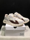 OFF-WHITE Low-Top Leather Sneakers White and Brown