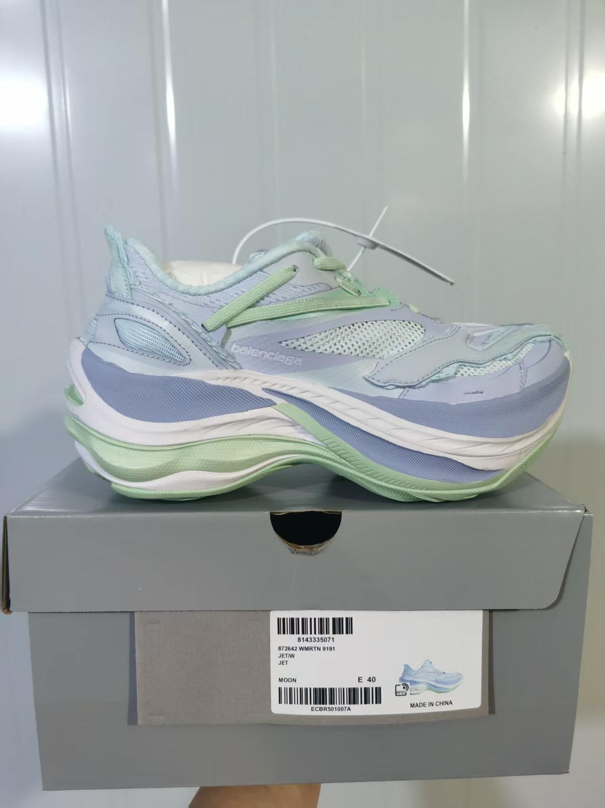 Balenciaga 9191 Sneakers in Moon Blue and Green