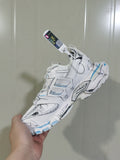 9014 White Black Blue Track Sneakers