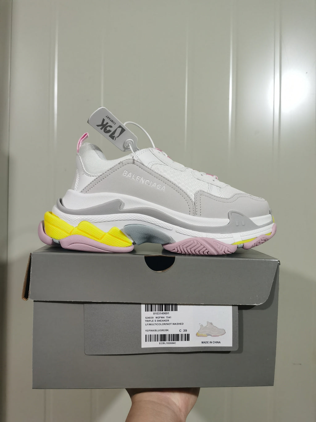 Balenciaga Triple S Sneakers White Pink Yellow 7541