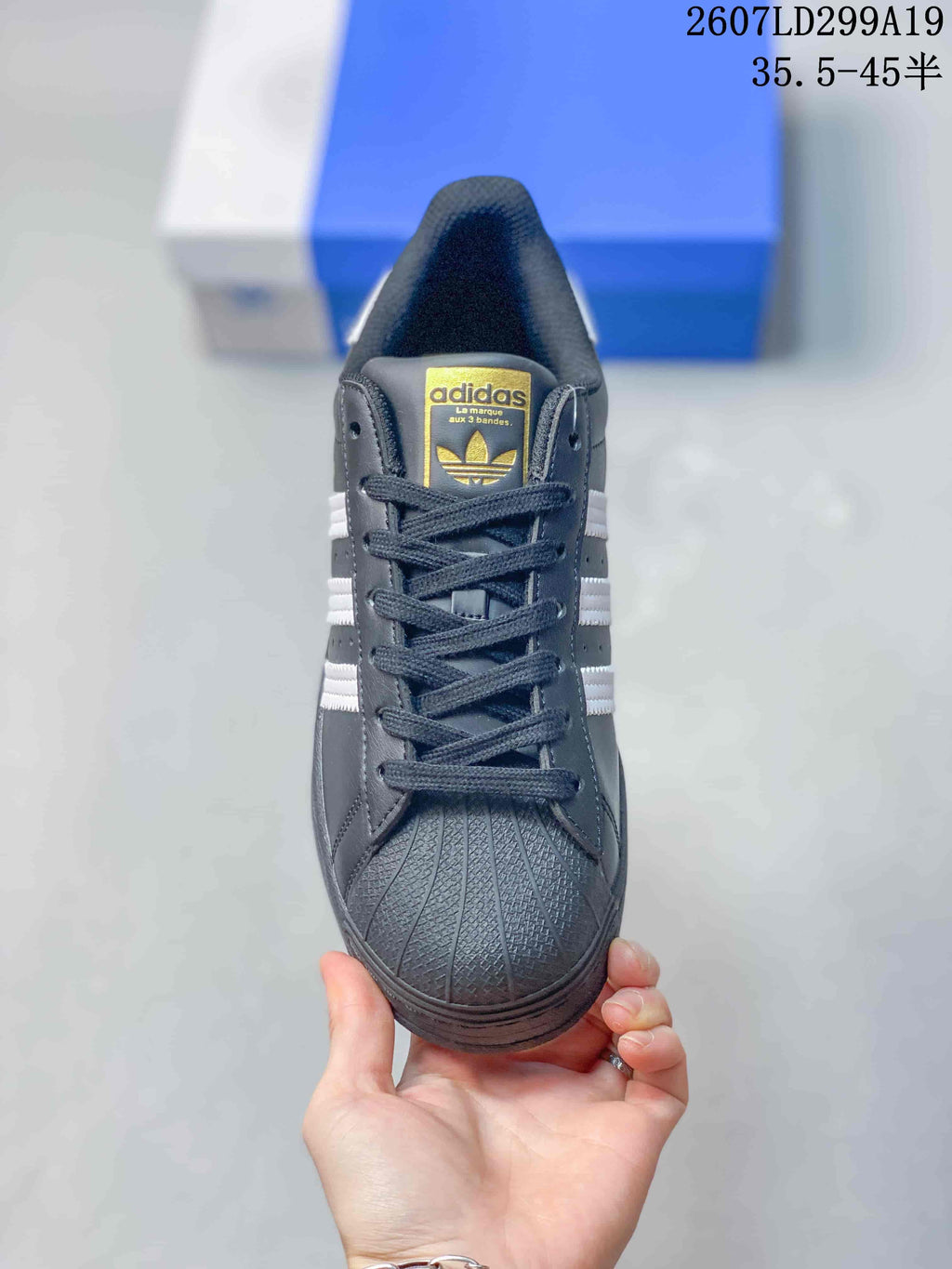 adidas Superstar Shell-Toe Sneakers Black White 2607LD299A19