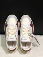 OFF-WHITE Low-Top Leather Sneakers White and Brown