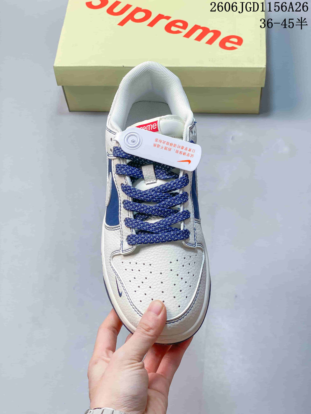 Nike Dunk Low White and Blue Sneakers