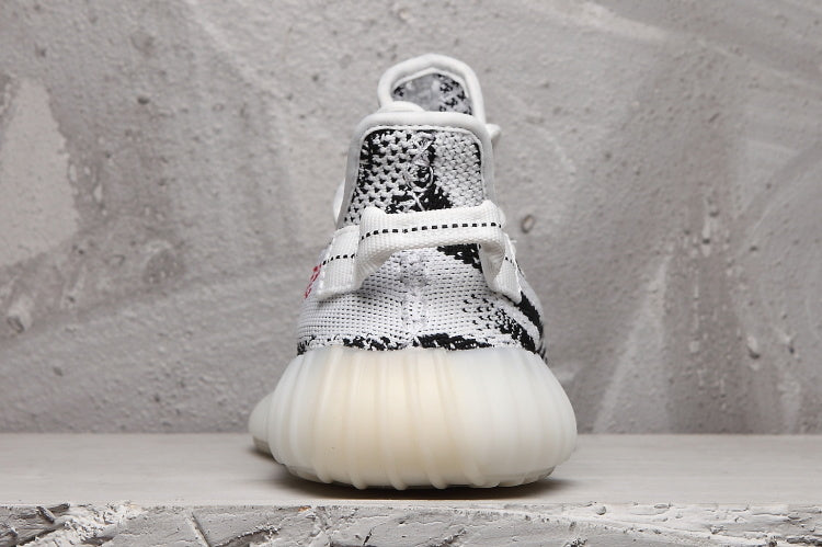Yeezy 350 V2 Black and White Knit Sneakers