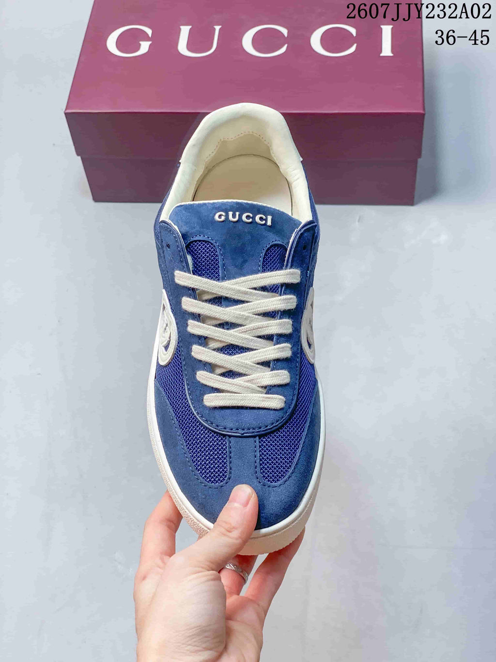 Gucci G75 Blue Low-Top Sneakers, Style 826818 AA879 9149