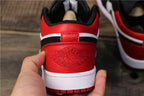 Air Jordan 1 Low Black Toe Red, White and Black Sneakers