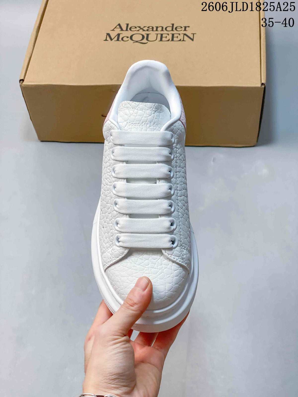 Alexander McQueen Oversized Platform Sneakers, White and Pink