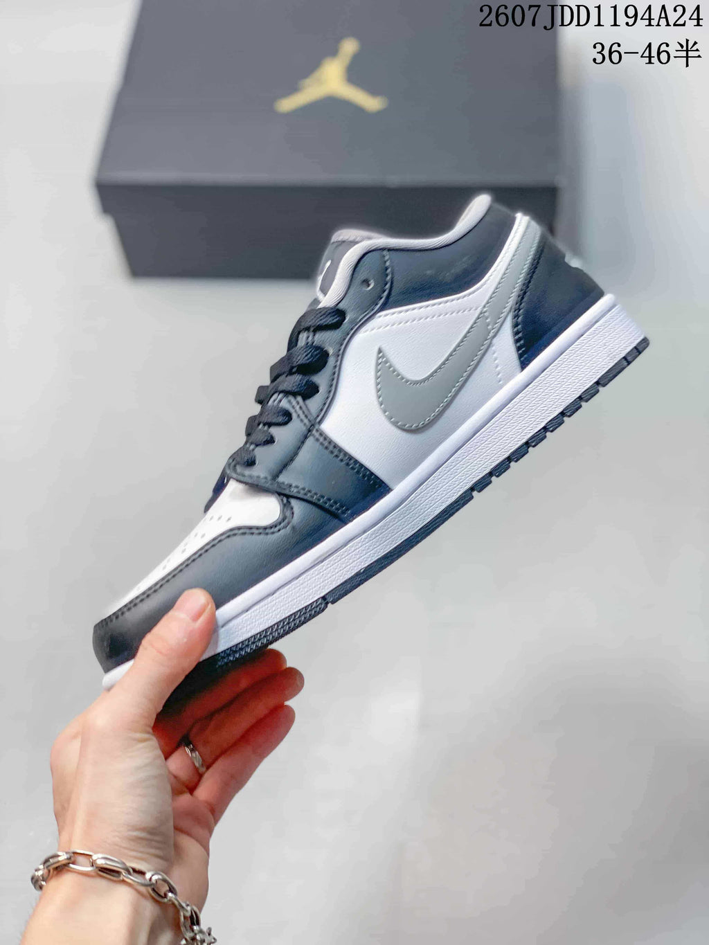 Jordan Air Jordan 1 Low Black Grey White Sneakers