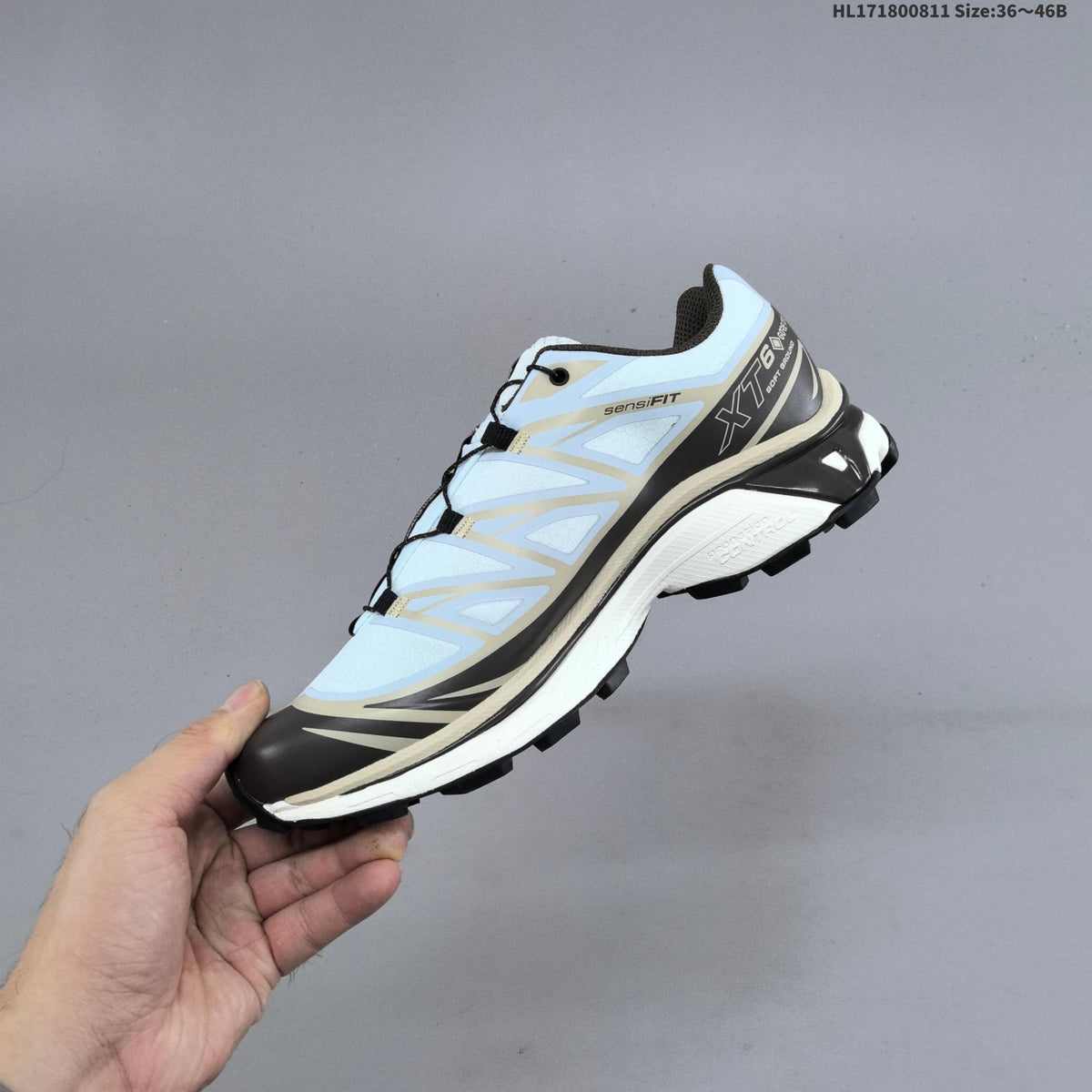 Salomon XT-6 GTX Trail Running Shoes, Ice Blue and Black