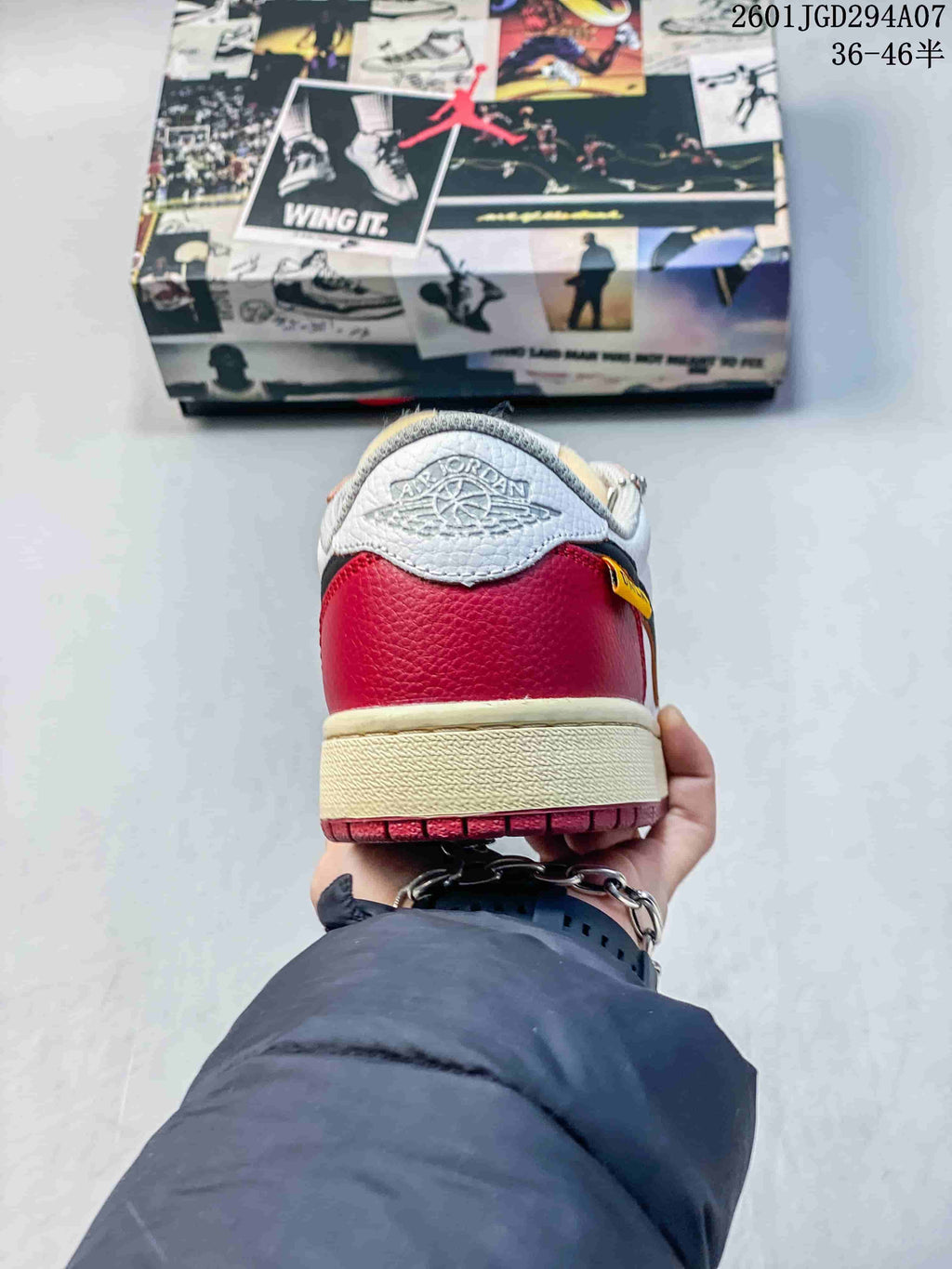 Nike Air Jordan 1 Retro Low OG White Black Red Sneakers HV8566