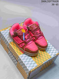 Louis Vuitton Trainer Low-Top Sneakers in Pink and Brown