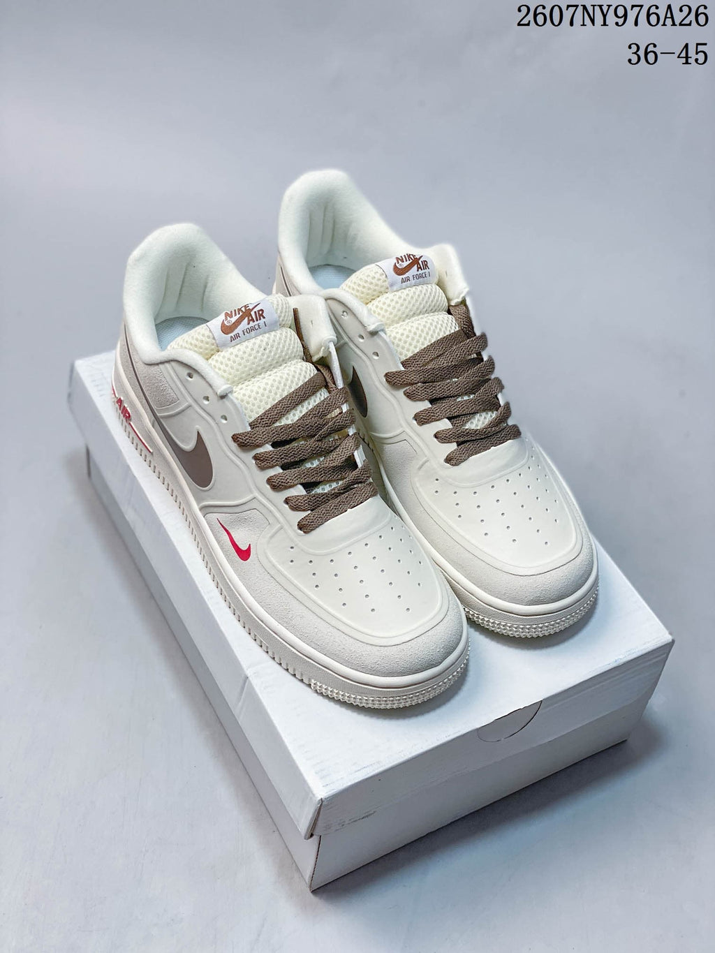 Nike Air Force 1 '07 LV8 Low-Top Sneakers White Brown