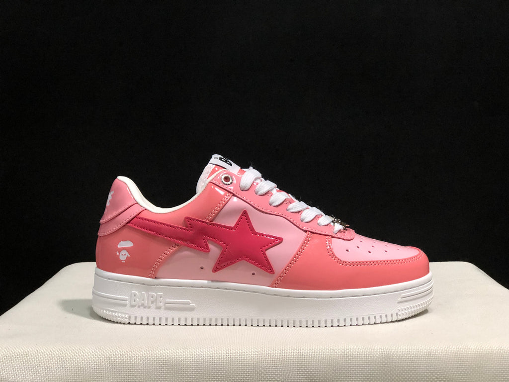 BAPE Sta Low-Top Sneakers Pink and White