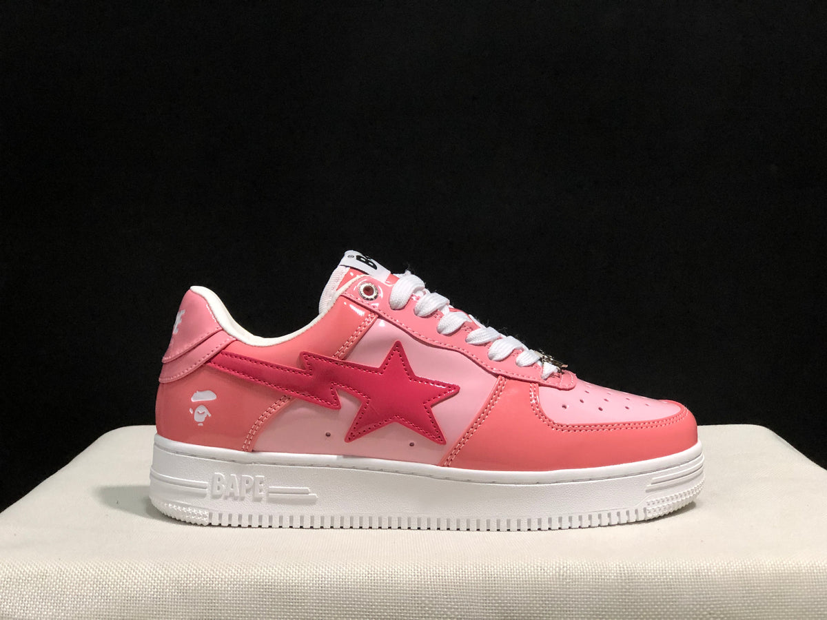 BAPE Sta Low-Top Sneakers Pink and White