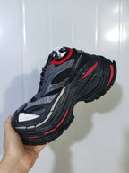 0325 Black and Red Mesh Platform Sneakers