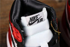 Air Jordan 1 Satin Black Toe High-Top Sneakers