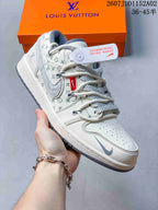 Jordan Air Jordan 1 Low White and Gray Monogram Sneakers JDD1152A02