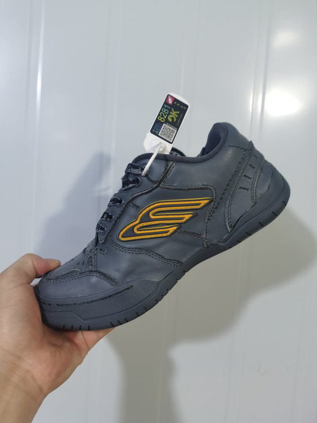 Balenciaga Hampton Sneakers Dark Grey with Yellow Detail
