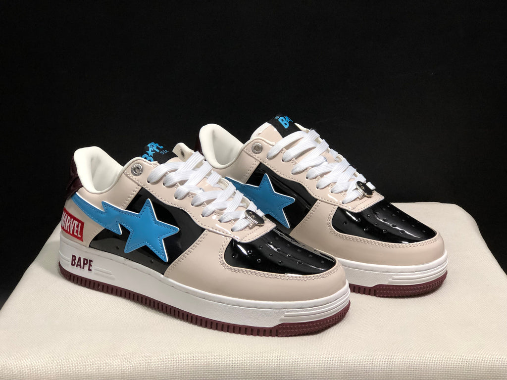 BAPE Bape Sta Low Sneakers Cream Black Blue