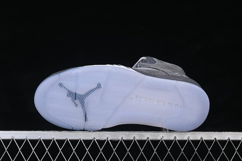 Air Jordan 5 High-Top Sneakers in Grey and White