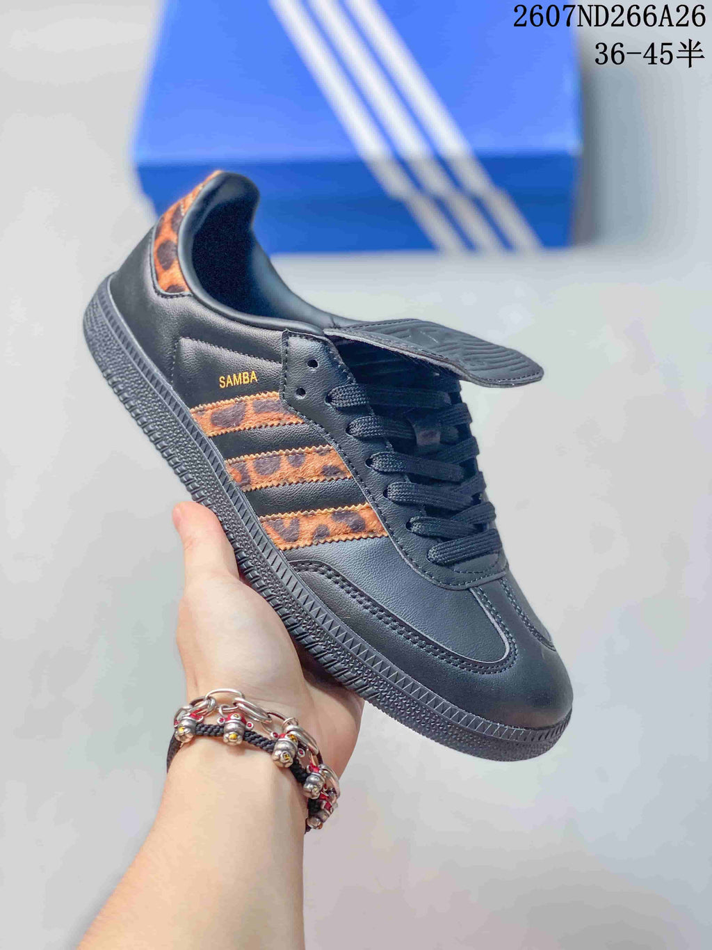 adidas Originals Samba OG Black Sneakers with Patterned Stripes