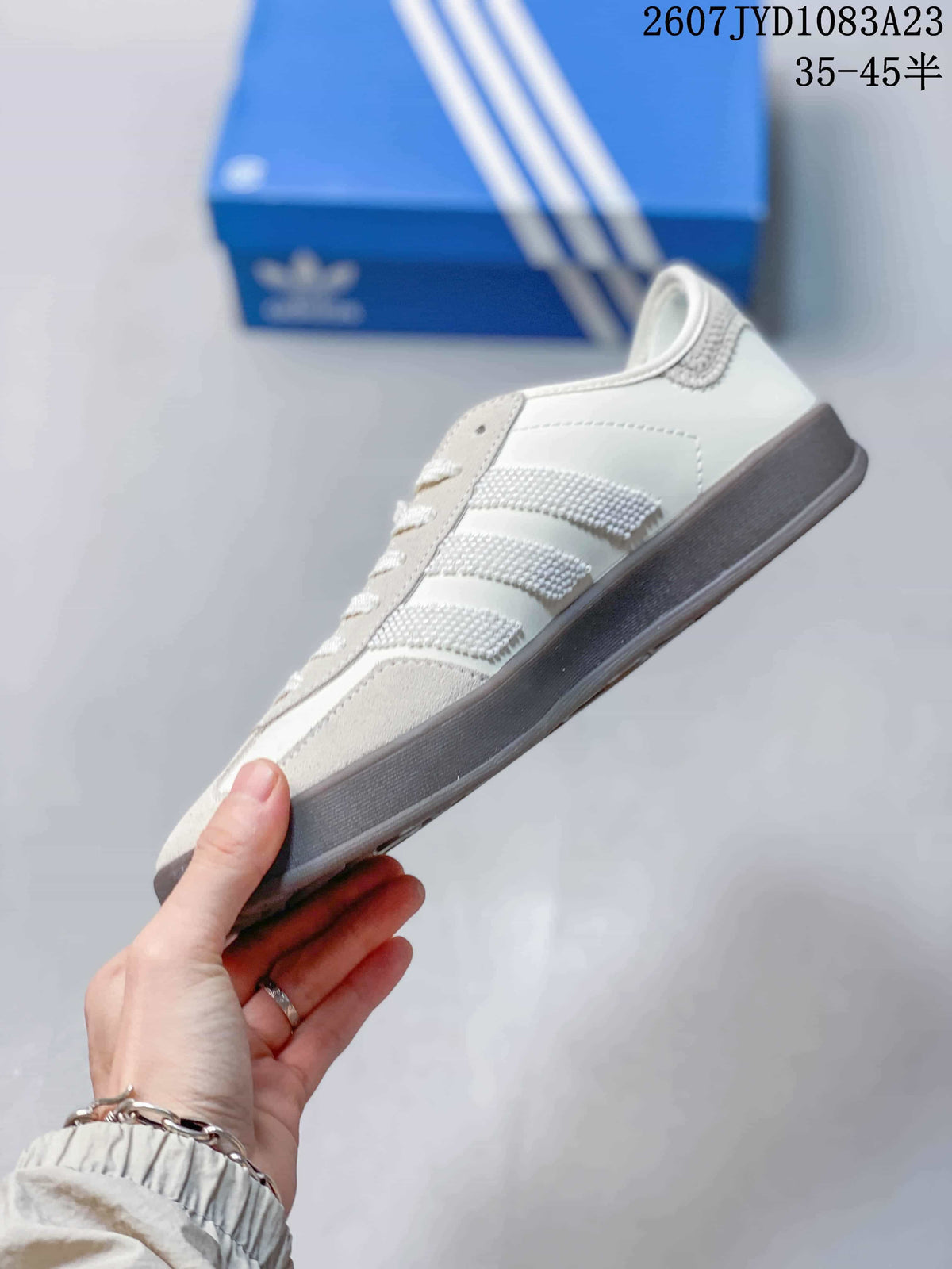 Adidas Gazelle Sneakers White and Gray Casual Shoes