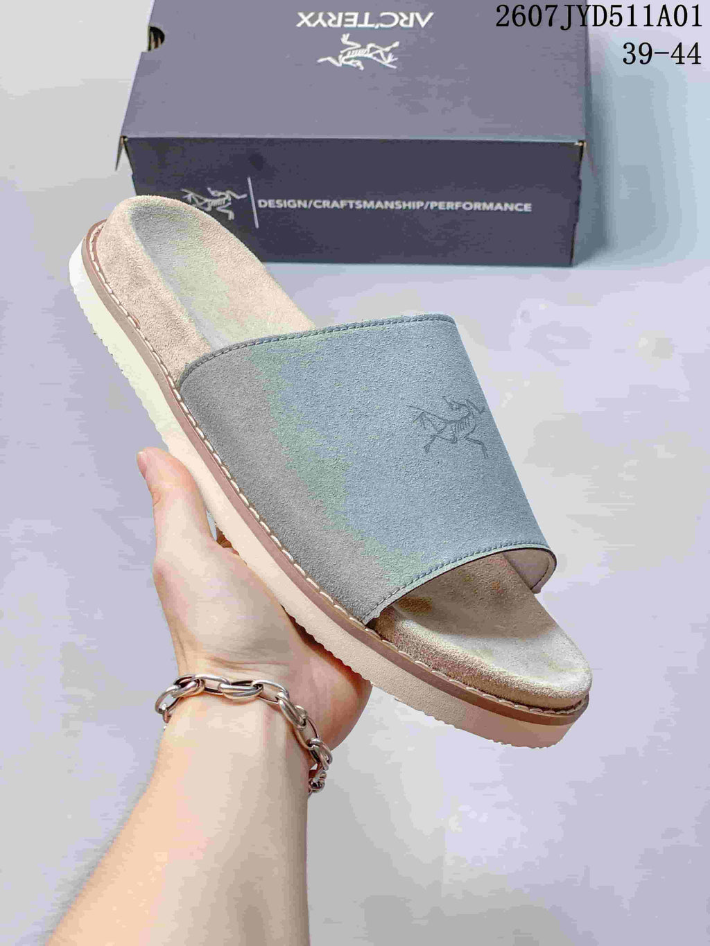 Arc'teryx Konseal Slide Sandals, Gray and Tan