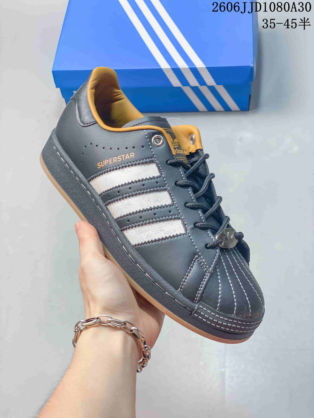 adidas Originals Superstar Low-Top Sneakers in Charcoal