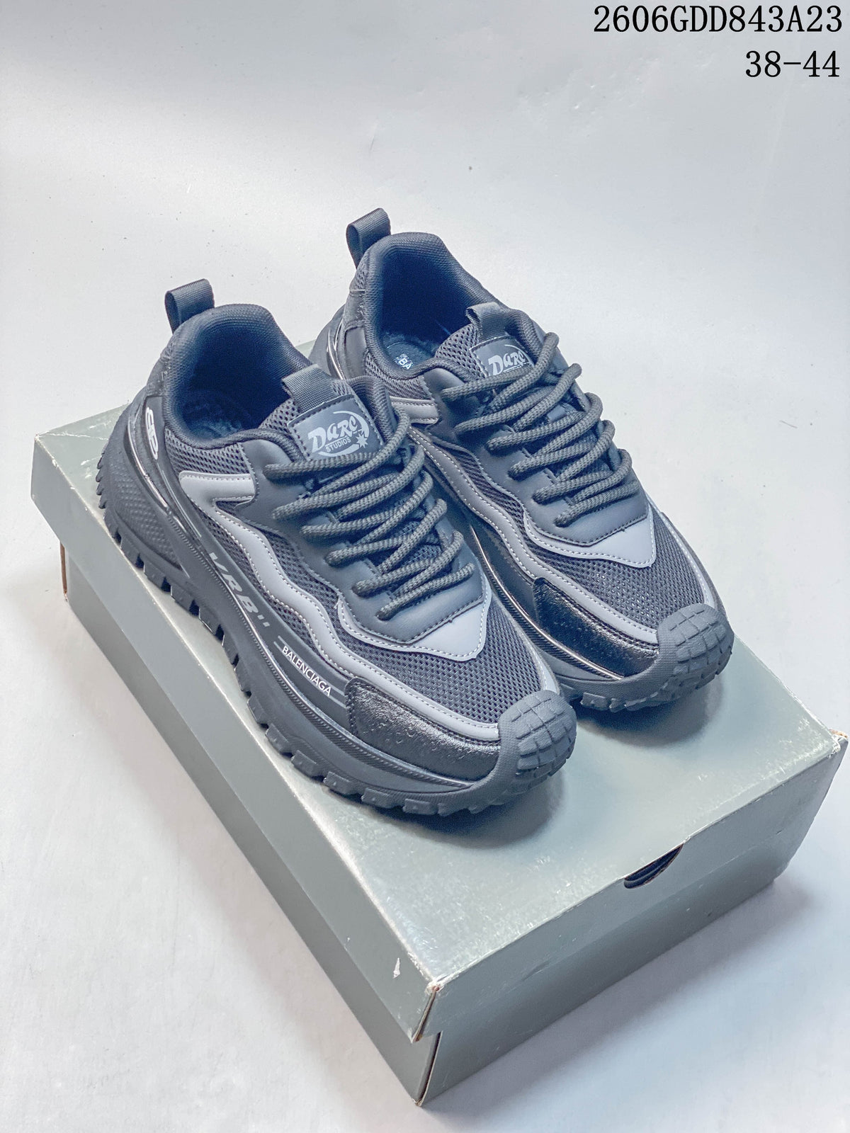 Balenciaga Grey Trail-Style Lace-Up Sneakers 2606GDD843A23