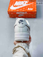 Nike Air Force 1 Low Cream White Sneakers with Patterned Panels