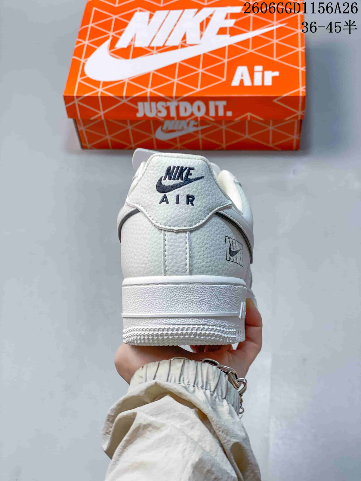 Nike Air Force 1 Low Cream White Sneakers with Patterned Panels